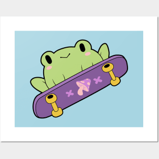 Cute skater frog Posters and Art